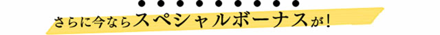 さらに今ならスペシャルボーナスが２つも！